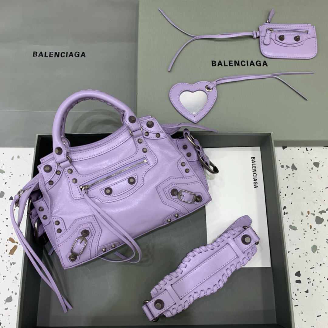 Balenciaga Neo Cagole XS Handbag Shoulder Bag Light Purple